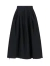 Uma Wang High-waist Black Skirt With Pleated Flare In Black