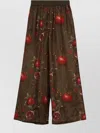 Uma Wang High Waist Pomegranate Print Wide Leg Trousers In Multi