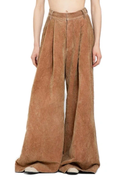 Uma Wang High Waist Wide Leg Pants In Brown