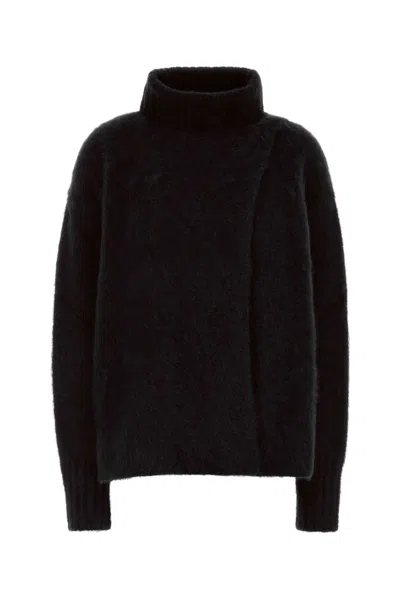 Uma Wang Highneck Sweater In Black