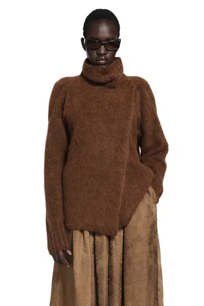 Uma Wang High-neck Top In Brown