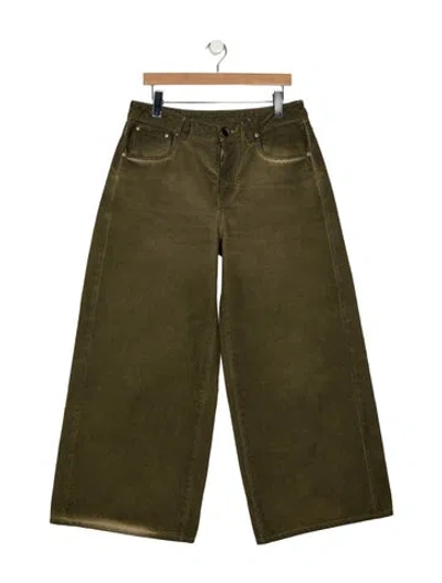 Pre-owned Uma Wang High-rise Wide Leg Jeans In Green