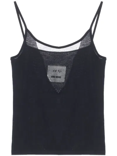 Uma Wang Hollow Cashmere Top In 黑色