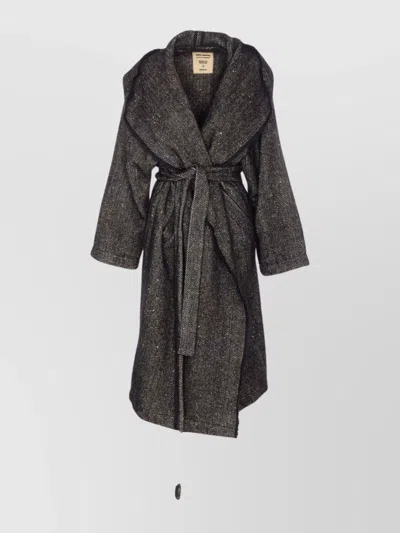 UMA WANG HOODED COAT WITH BELTED WAIST AND POCKETS
