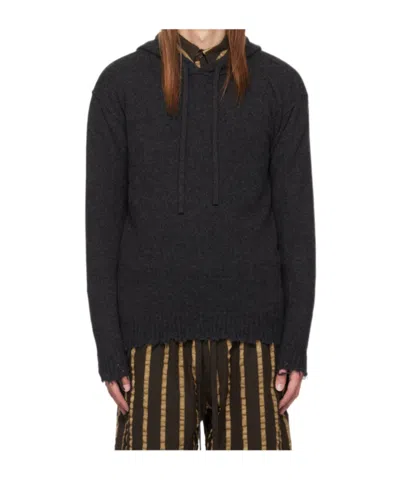 Uma Wang Hooded Sweater In Black