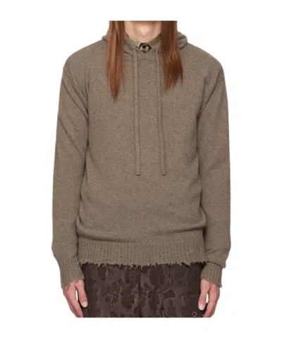 Uma Wang Hooded Sweater In Brown