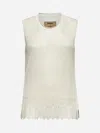Uma Wang Ivory Cotton And Silk Knit Top