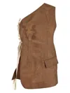 Uma Wang Asymmetrical Vest In Brown