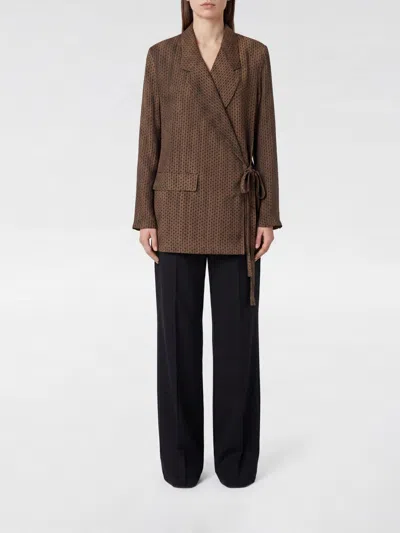 Uma Wang Long-sleeved Casual Jacket In Brown