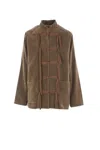 Uma Wang Toggle-fastening Velvet Jacket In Brown