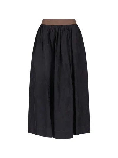 Uma Wang Jacquard Full-length Skirt In Black