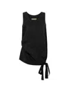 Uma Wang Jacquard-pattern Draped Top In Black