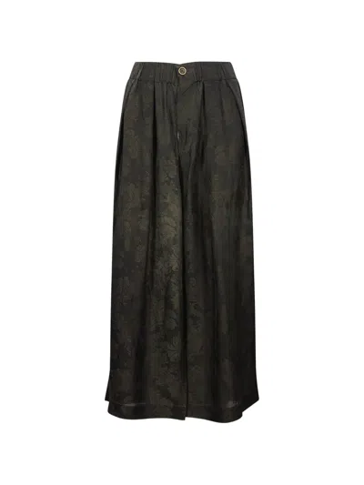 Uma Wang Jacquard-patterned Wide-leg Trousers In Black