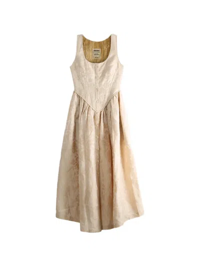 Uma Wang Jacquard-woven Corset-style Dress In Neutral