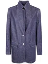 Uma Wang Long-sleeved Denim Jacket In Blue
