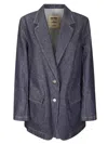 Uma Wang Long-sleeved Denim Jacket In Blue