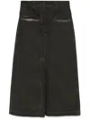 Uma Wang Elastic Waist Skirt In Brown