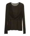 Uma Wang Jersey Top With Twisted Detail In Brown