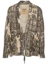 Uma Wang Jester Abstract-pattern Jacket In Neutrals