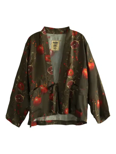 Uma Wang Jester Pomegranate-print Jacket In Green