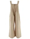 Uma Wang Pleated Overalls In Beige