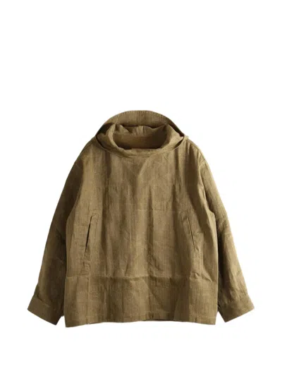 Uma Wang Justo Hooded Jacket In Brown