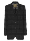 Uma Wang Long Blazer With Notched Lapels And Pockets In Multi