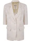Uma Wang Damask-pattern Linen Jacket In Neutral