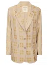 Uma Wang Patterned Single-breasted Blazer In Gold
