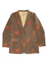 Uma Wang Kali Pomegranate-print Wool Blazer In Brown