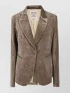 Uma Wang Karon Notched Lapel Jacket With Chest Pocket In Brown