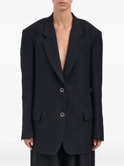 Uma Wang Kava Wool And Linen Jacket In Black