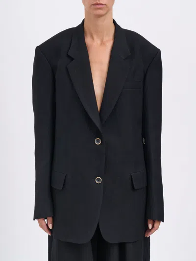 Uma Wang Kava Wool And Linen Jacket In Black