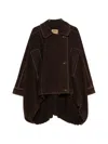 Uma Wang Kew Contrast-stitch Oversized Jacket In 브라운