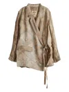 Uma Wang Brocade Wrap Blazer In Brown