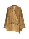 Uma Wang Khloe Wrap Jacket Floral Pattern Pockets In Multi