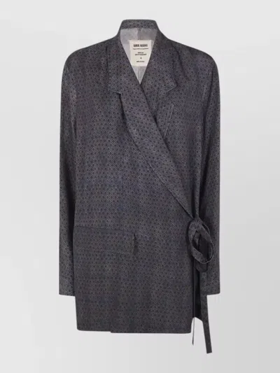 Uma Wang Khloe Tailored Jacket Belted Wrap Design In Gray