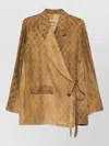 Uma Wang Khloe Wrap Jacket Floral Pattern Pockets In Brown