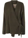 Uma Wang Soft Knit Wrap Jacket With Tie Detail In Green