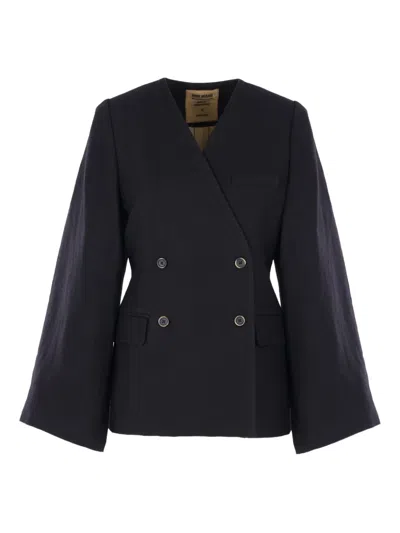 Uma Wang Kiowa Double-breasted Blazer In Black