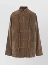 Uma Wang Toggle-fastening Velvet Jacket In Brown