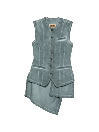 Uma Wang Kirai Twisted-back Waistcoat In Green