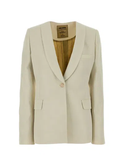 Uma Wang Kiran Shawl-lapel Blazer In Brown