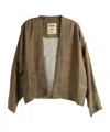 Uma Wang Geometric-print Open-front Jacket In Brown