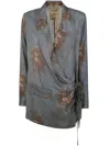Uma Wang Khloe Wrap Blazer In Gray