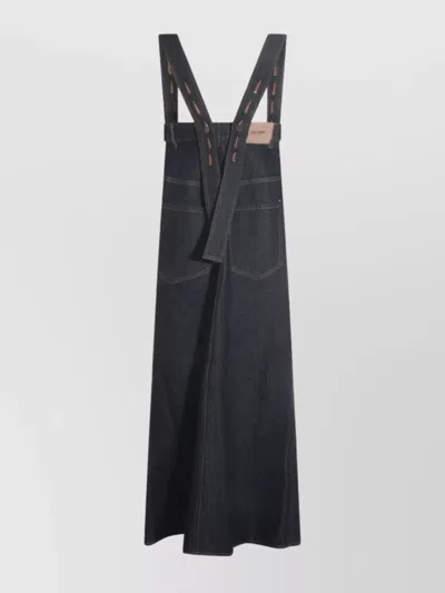 Uma Wang Knee Length And Midi Skirts With Adjustable Straps In Gray