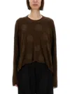 Uma Wang Knit Top With Polka Dot Pattern In Brown