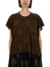Uma Wang Polka Dot Detailed Crewneck Knitted Top In Brown