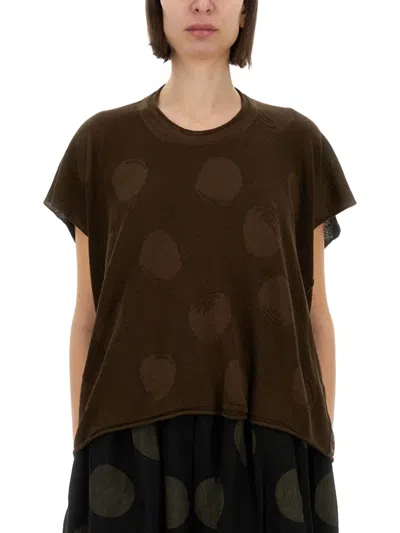 UMA WANG UMA WANG KNIT TOP WITH POLKA DOT PATTERN