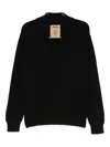 Uma Wang Knitted Polo Top In Black